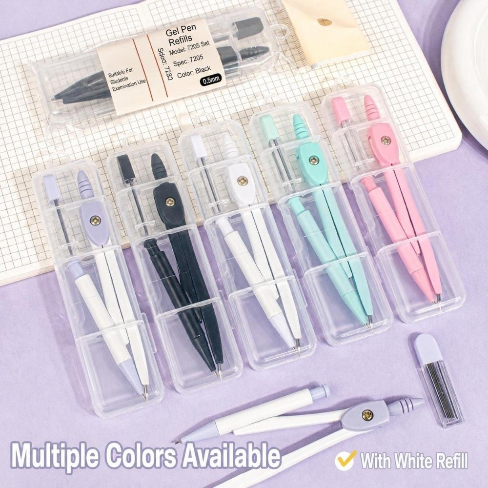 Compass Geometry Set - Taşınabilir Metal Çizim Pusulası Makaron Rengi