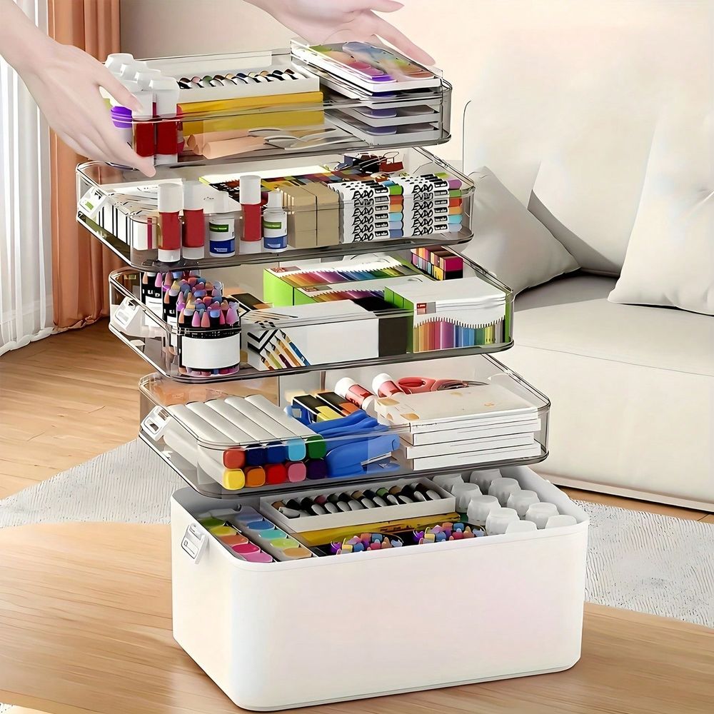 Stationery Office - Şeffaf Çok Katmanlı İlaç Düzenleyici, Geniş